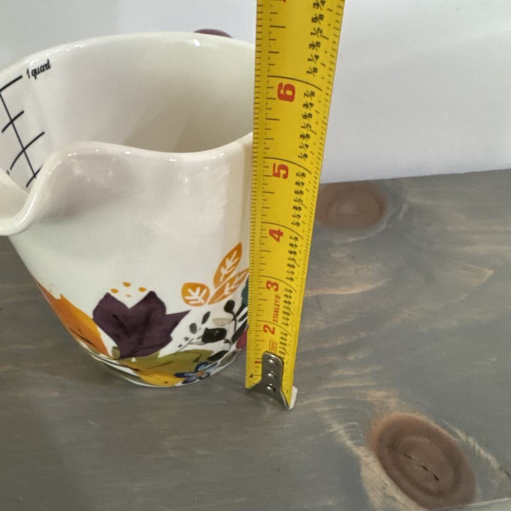 Pioneer Woman Floral 4 Cup 1 Quart Stoneware Love Beyond Measuring Cup Pitcher - Picture 8 of 11